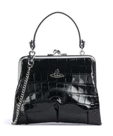 Vivienne Westwood Granny Frame Embossed Croc Torba przez ramię black