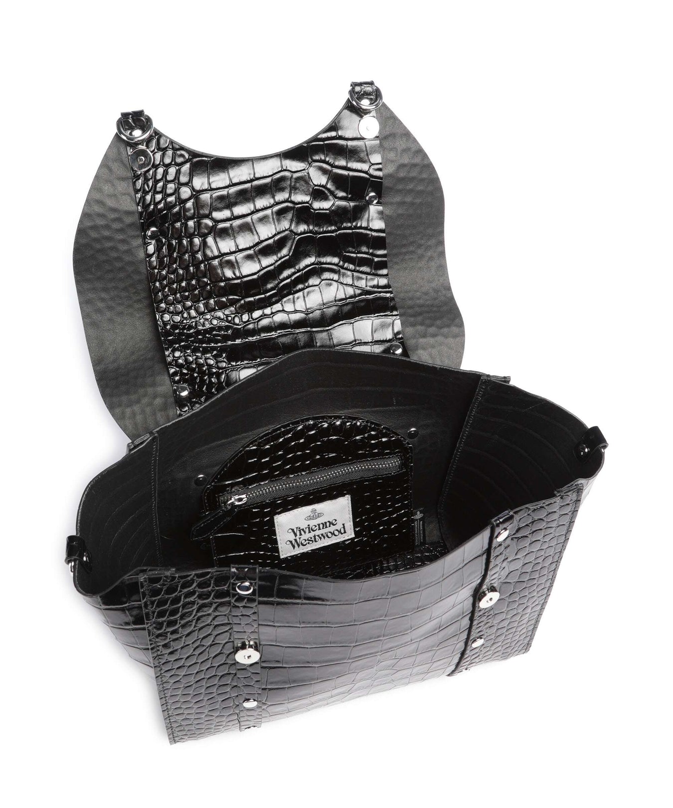 Vivienne Westwood Betty Embossed Croc Medium Handbag black