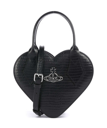 Vivienne Westwood Josephine Heart Embossed Croc Mini Torebka black