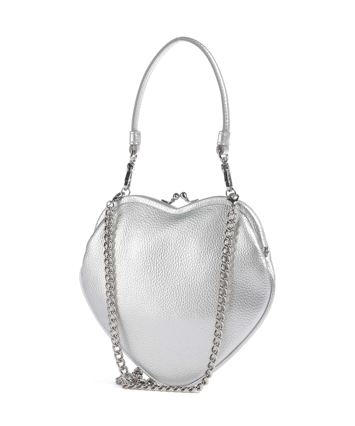 Vivienne Westwood Belle Heart Frame Re-Vegan Grain Shoulder bag silver