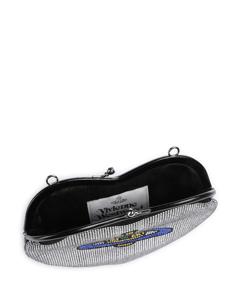 Vivienne Westwood Belle Heart Frame Diamante Crossbody bag silver