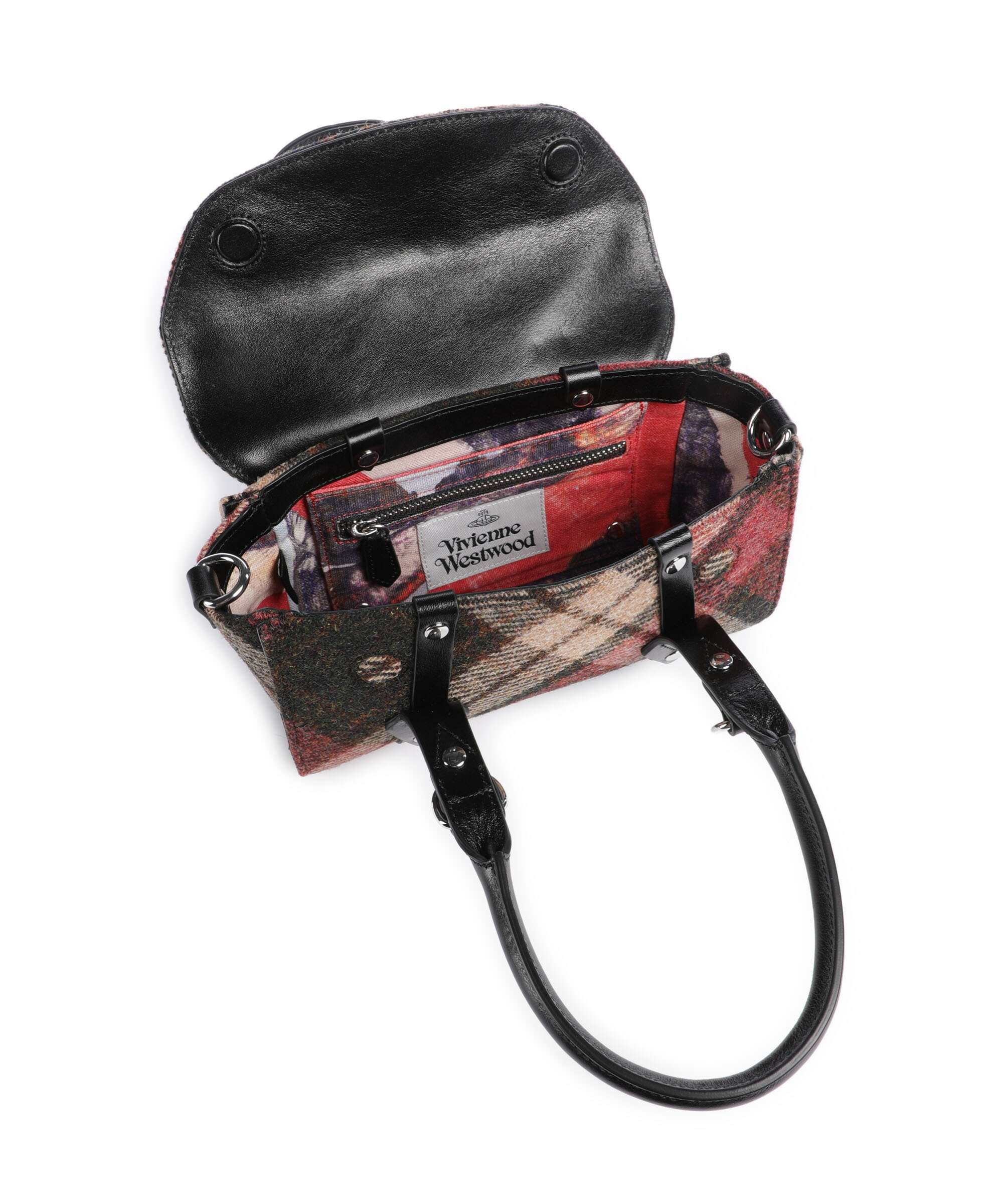 Vivienne Westwood Bettina Harris Tweed Check Mini Handbag light check
