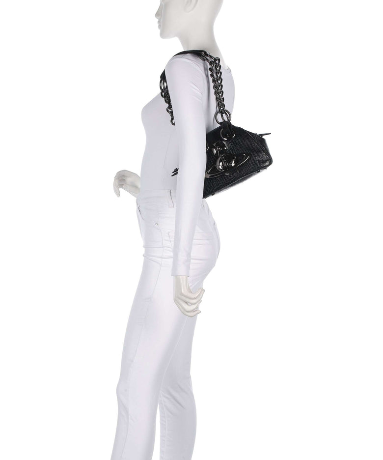 Vivienne Westwood Archive Python-Effect Embossed Shoulder bag black