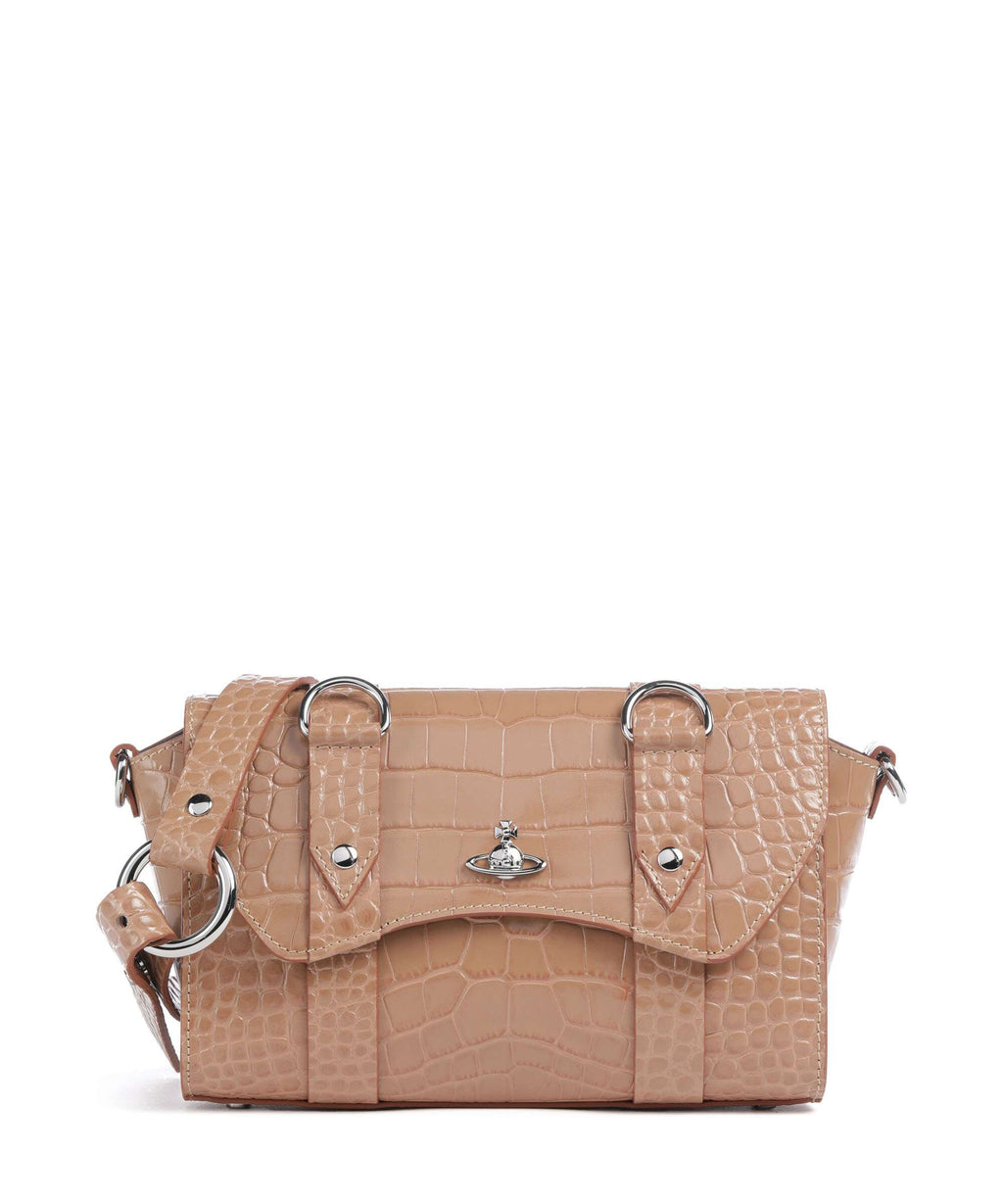 Vivienne Westwood Kimmy Embossed Croc Crossbody bag dusty pink