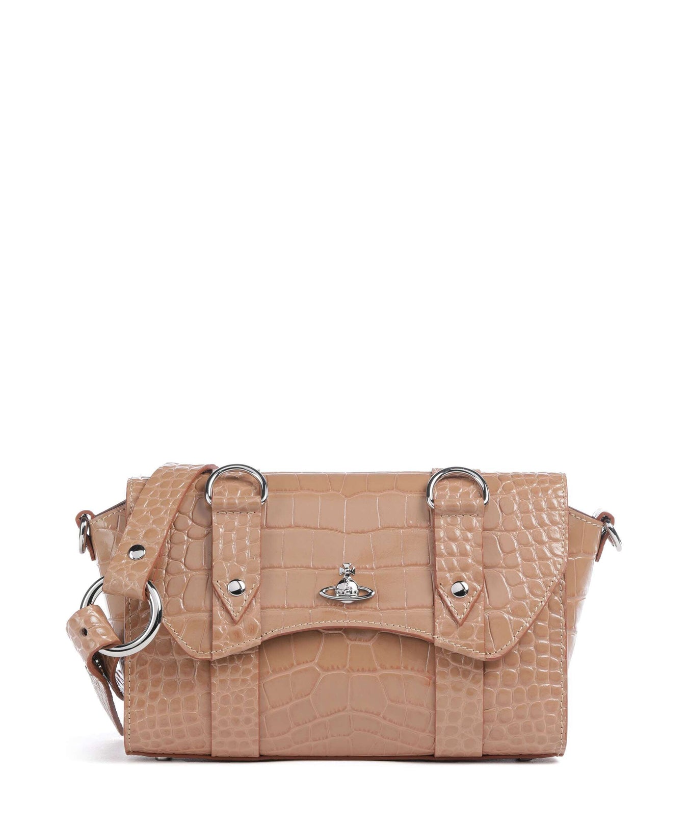 Vivienne Westwood Kimmy Embossed Croc Crossbody bag dusty pink