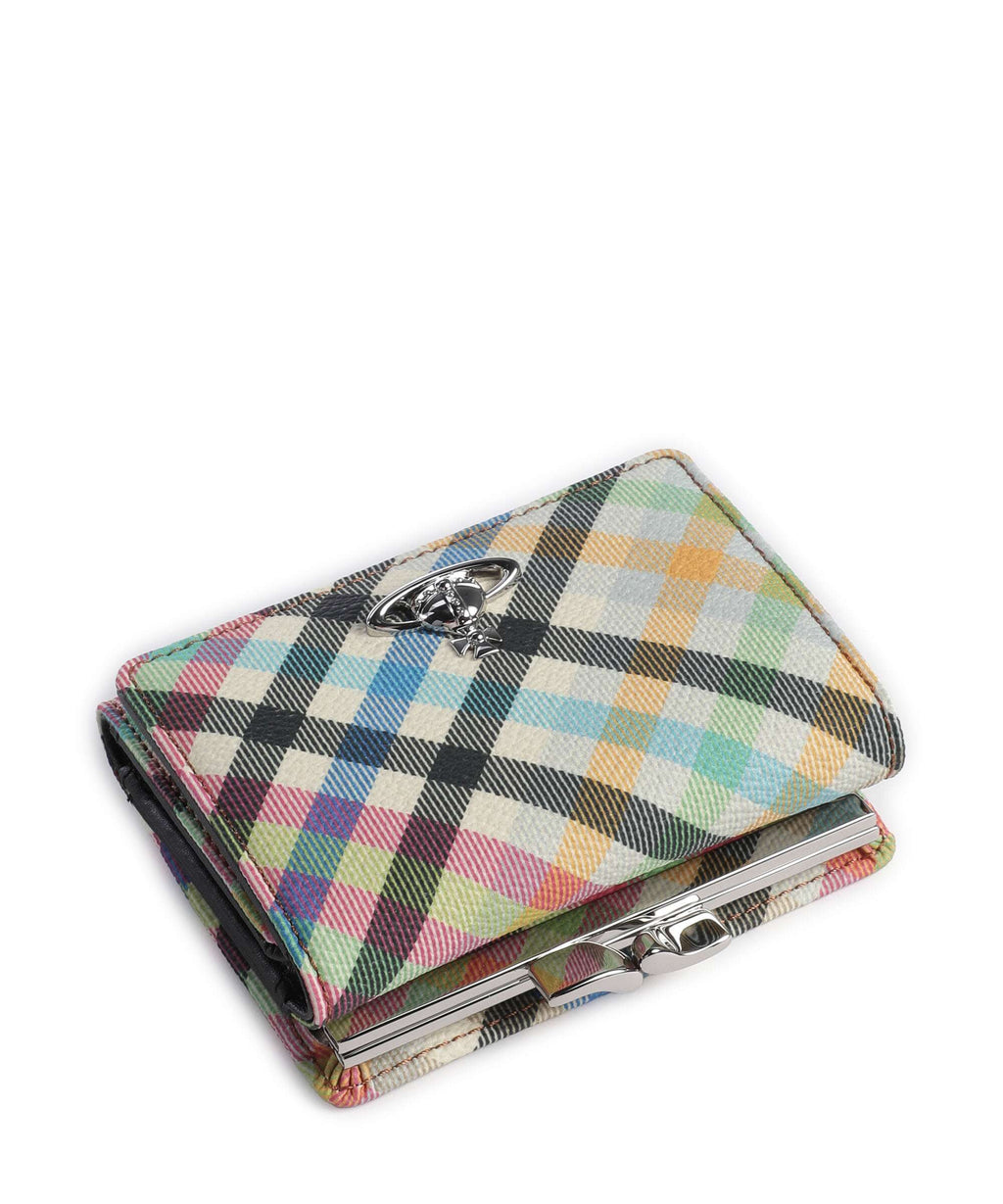 Vivienne Westwood Frame Buccia D'Arancia Small Wallet heather plaid