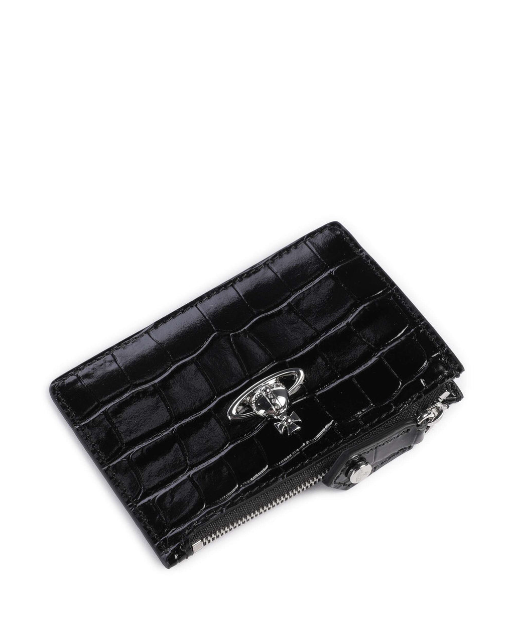 Vivienne Westwood Embossed Croc Slim Credit card holder black
