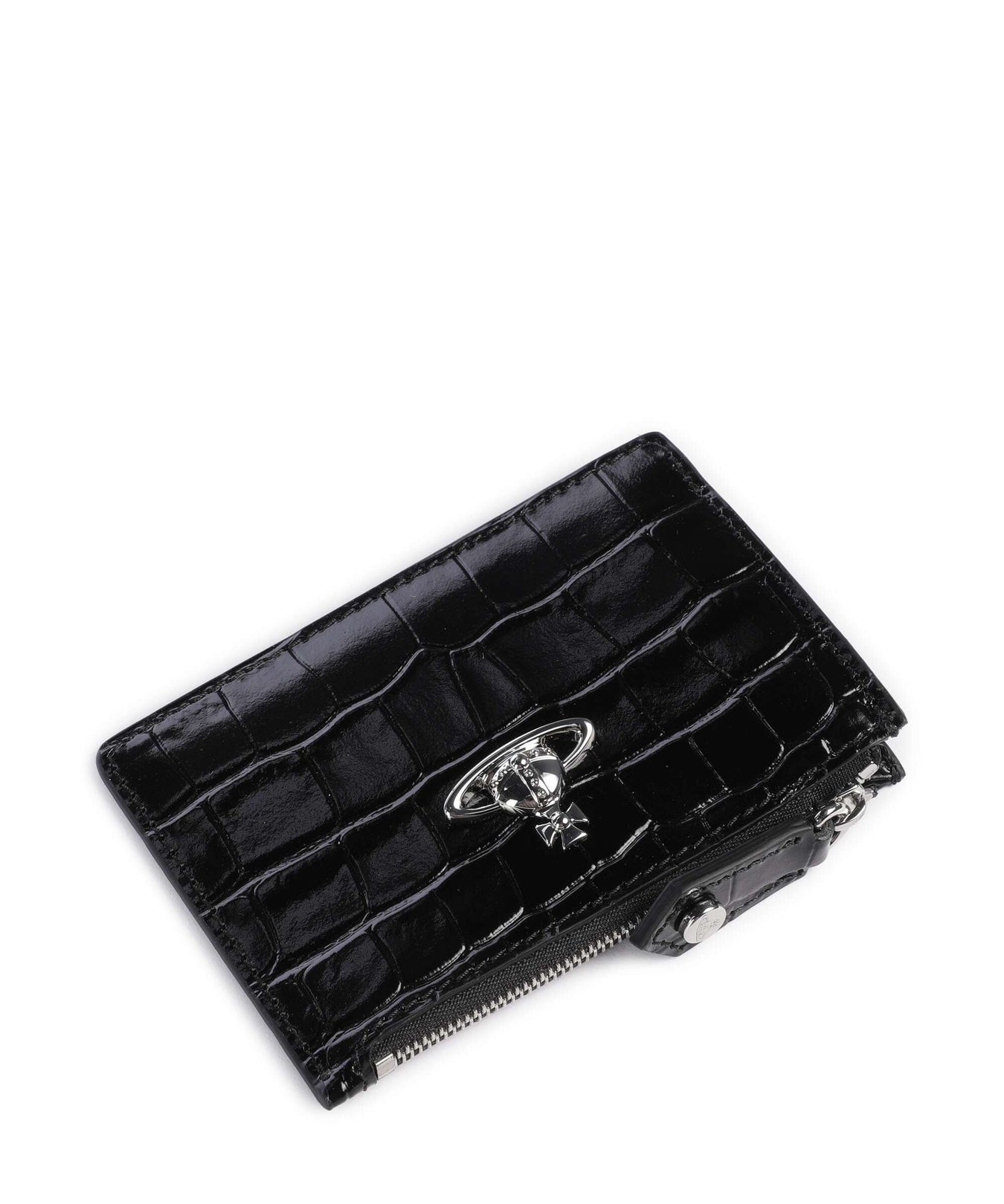 Vivienne Westwood Embossed Croc Slim Credit card holder black