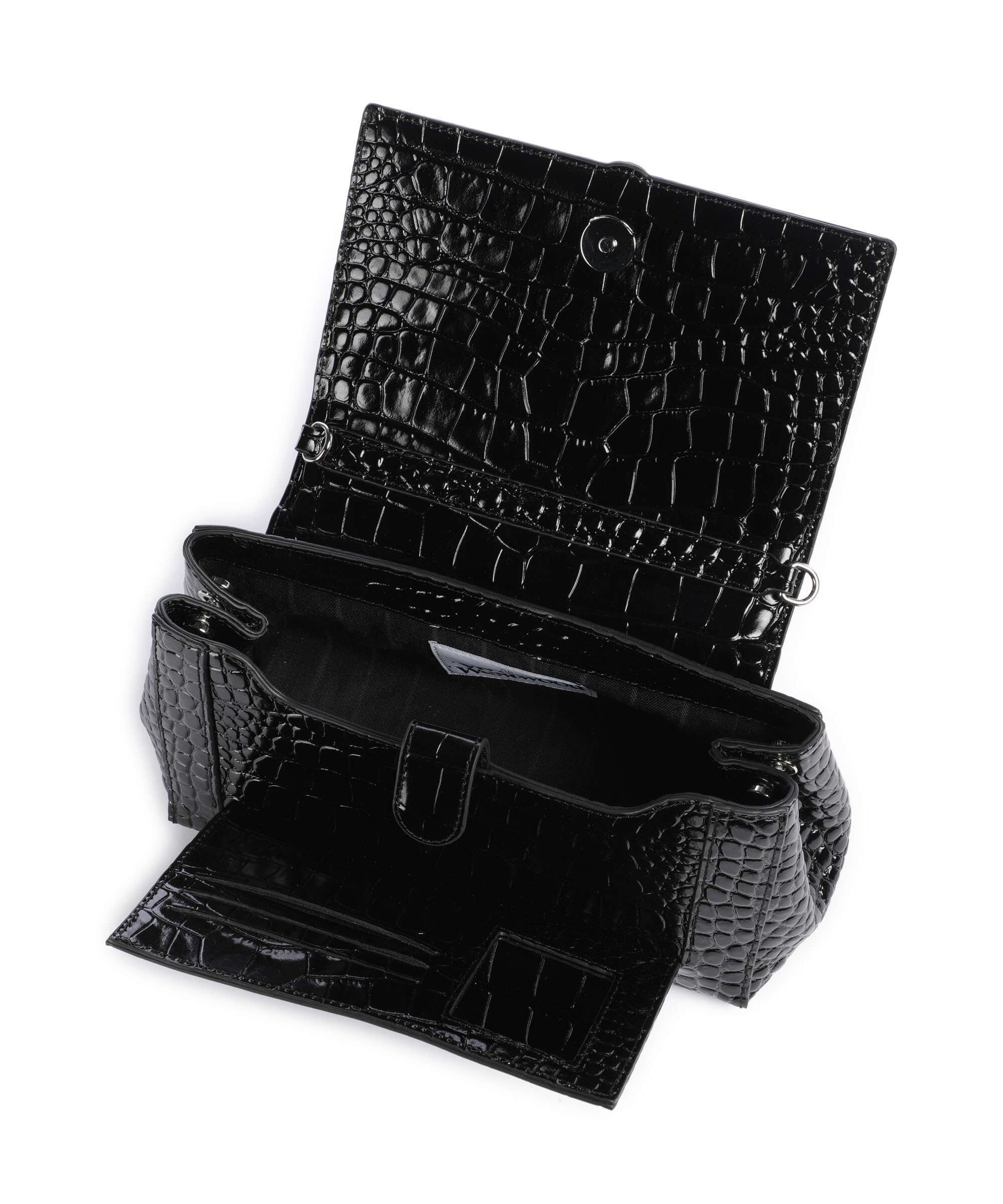 Vivienne Westwood Hazel Embossed Croc Medium Shoulder bag black
