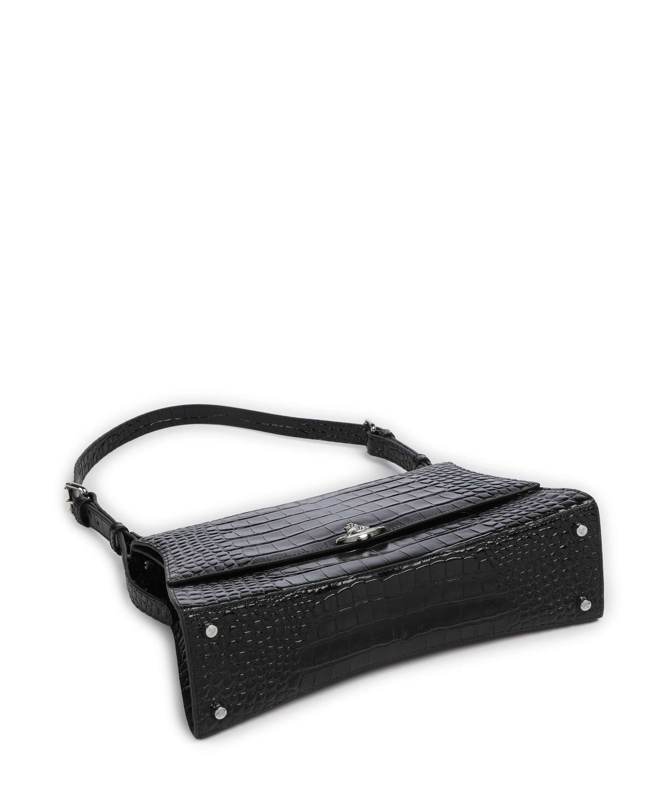 Vivienne Westwood Bianca Embossed Croc M Shoulder bag black