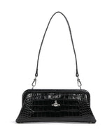 Vivienne Westwood Jane Frame Embossed Croc Torba na ramię black