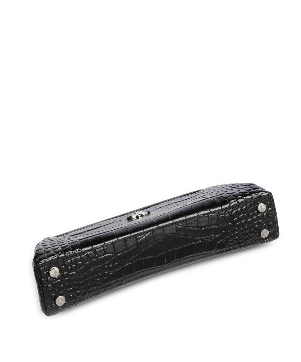 Vivienne Westwood Jane Frame Embossed Croc Shoulder bag black