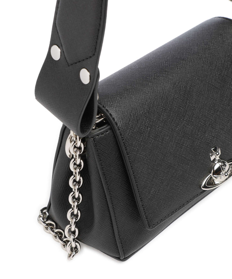 Vivienne Westwood Hazel Saffiano Plain Small Shoulder bag black