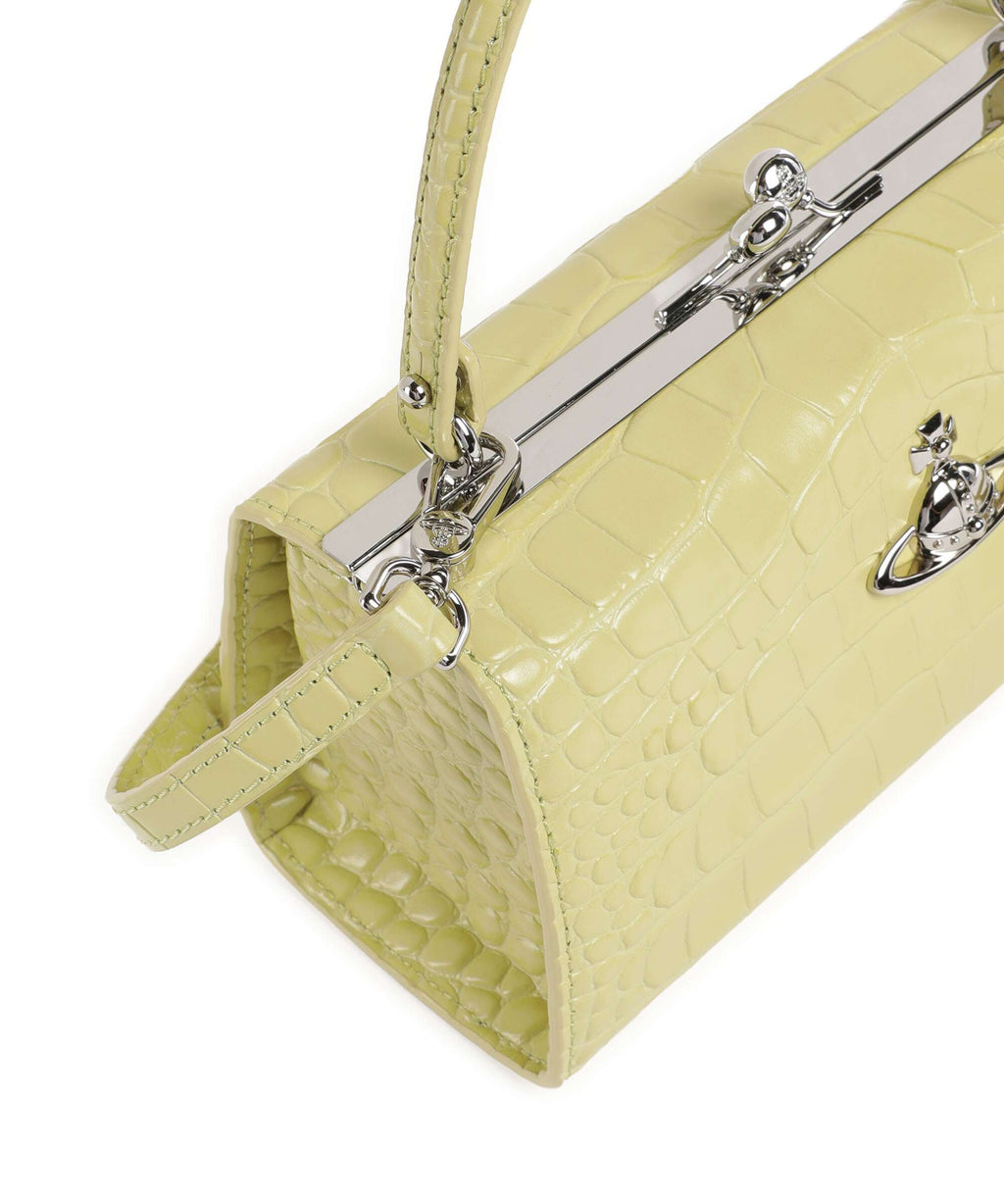Vivienne Westwood Doll Frame Embossed Croc XL Handbag lime green