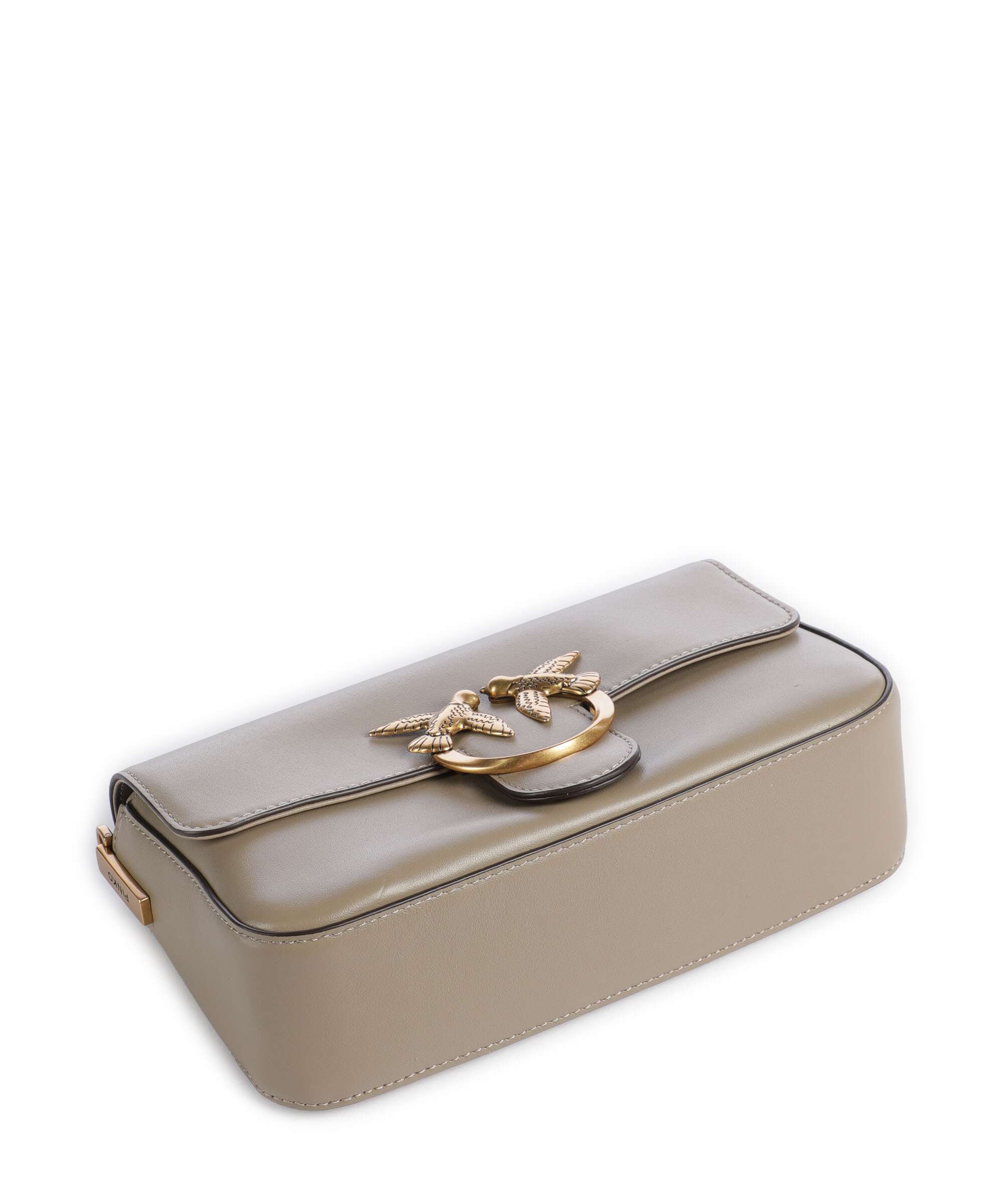 Pinko Love One Mini Slouchy Crossbody bag grigio talpa/antique gold