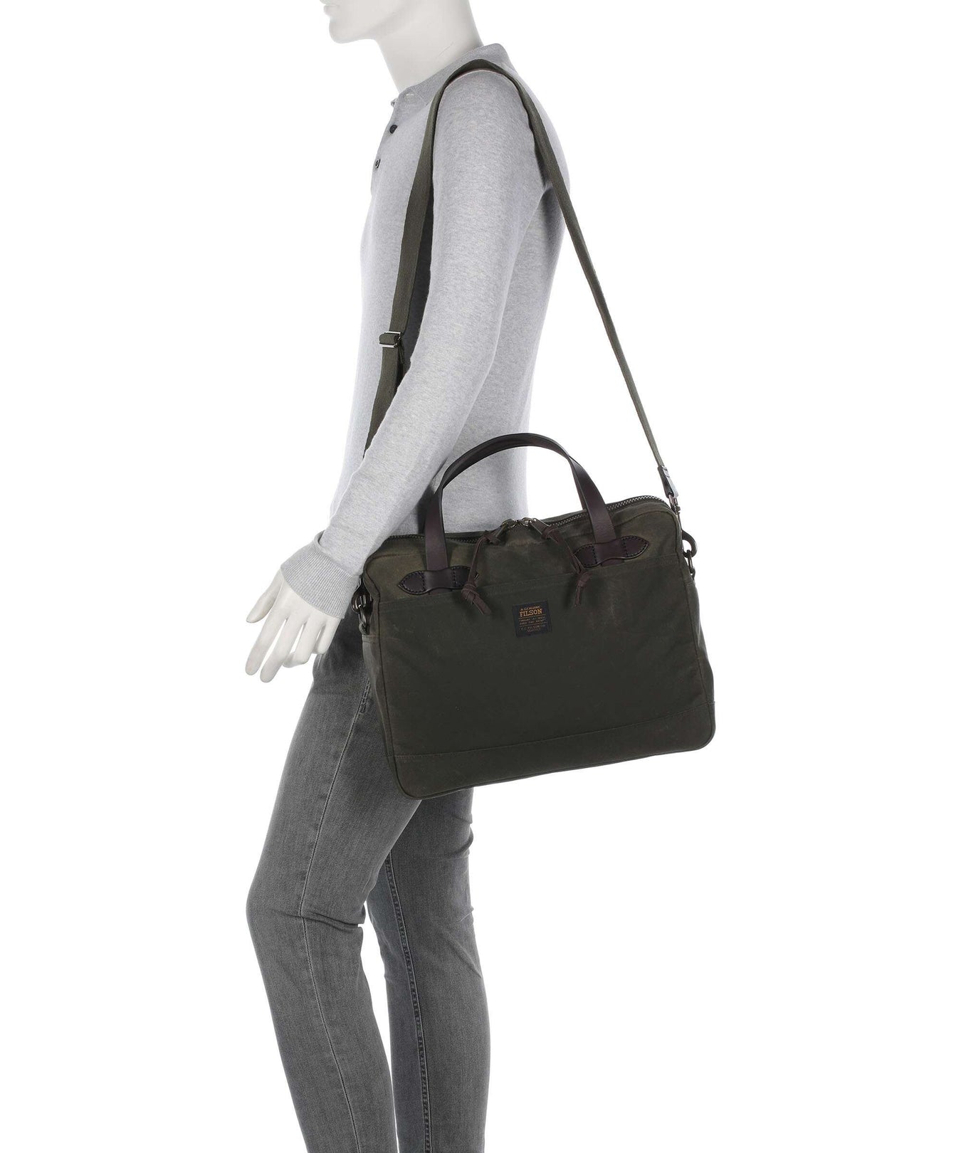 Filson Tin Cloth Briefcase otter green