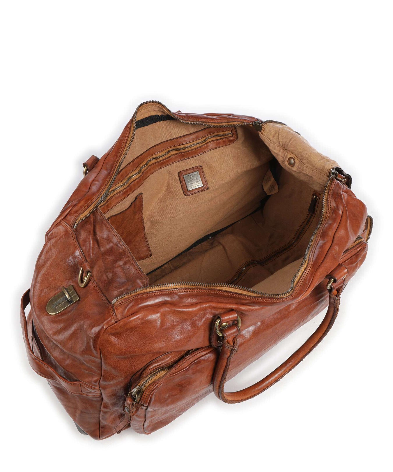 Campomaggi Travel bag with wheels cognac