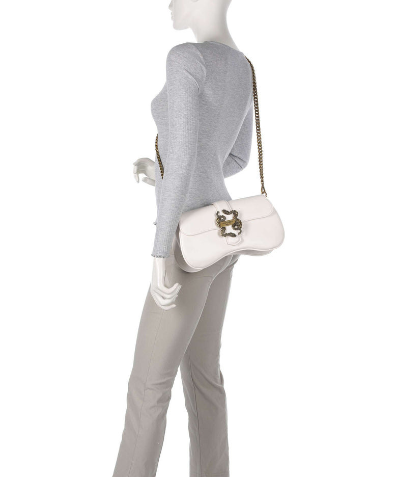Just Cavalli Iconic Snakes Shoulder bag white
