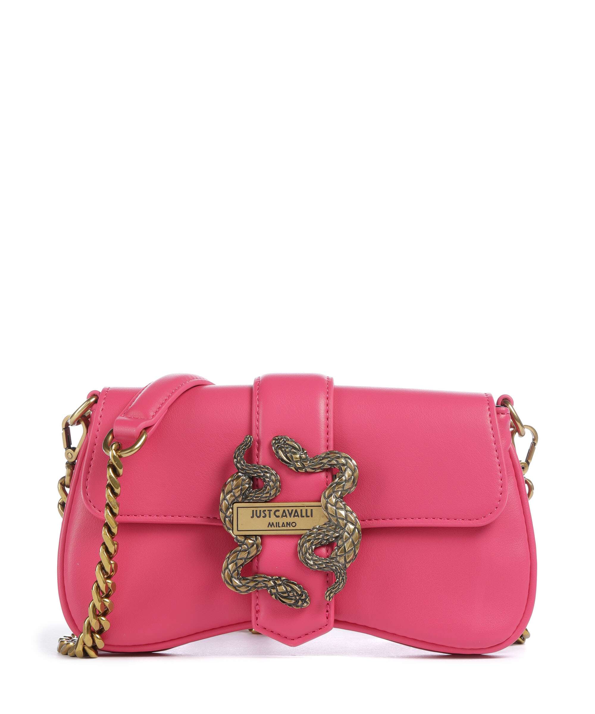 Just Cavalli Iconic Snakes Crossbody bag rose red