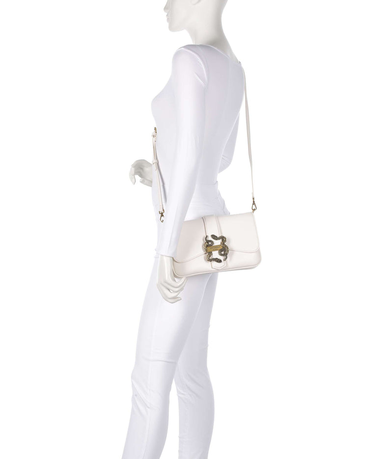 Just Cavalli Iconic Snakes Shoulder bag white