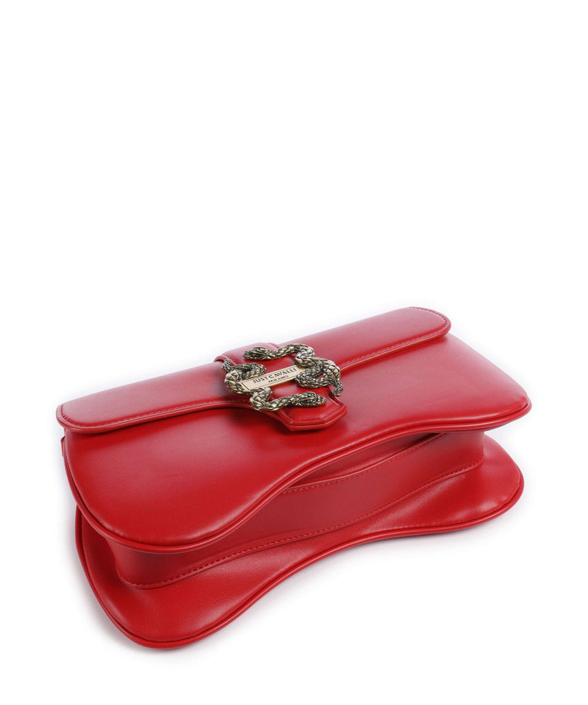 Just Cavalli Iconic Snakes Shoulder bag tango red