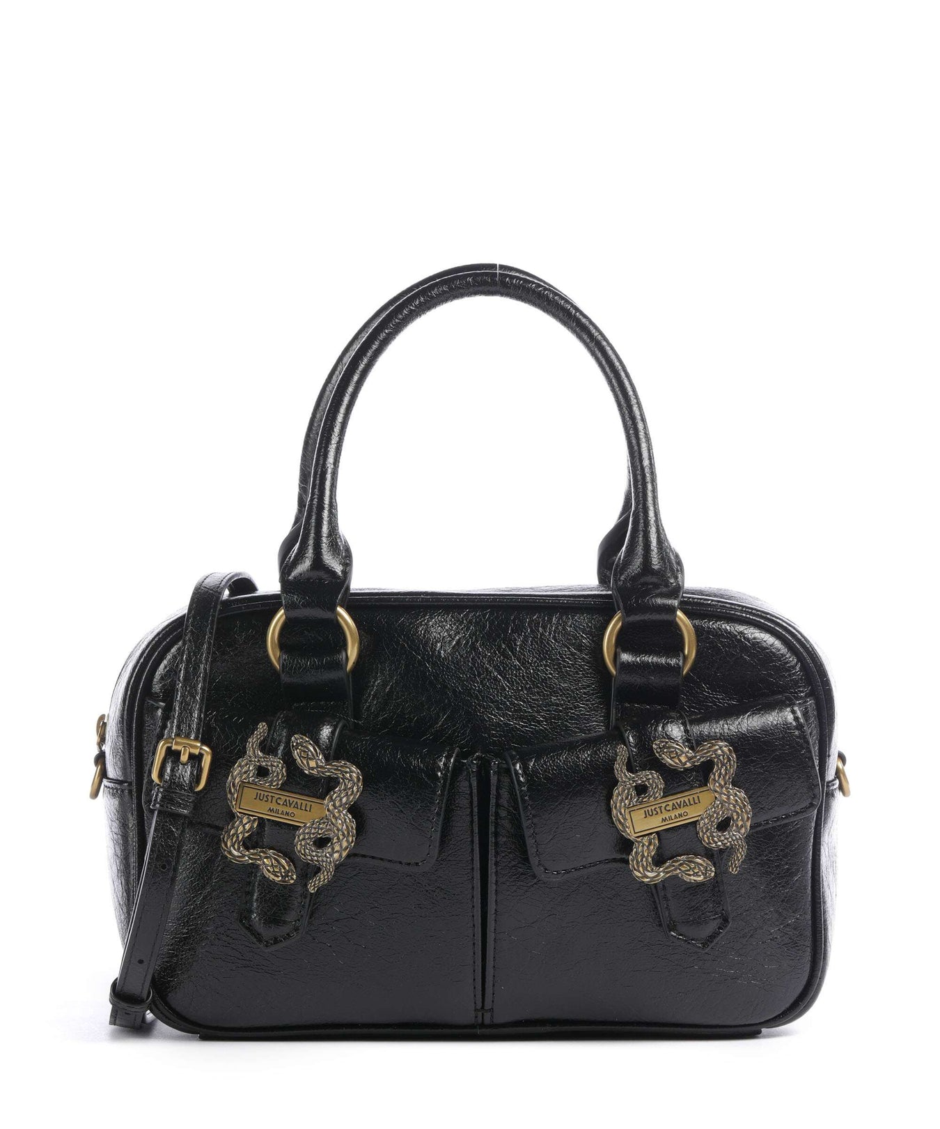 Just Cavalli Iconic Snakes Pockets Handbag black