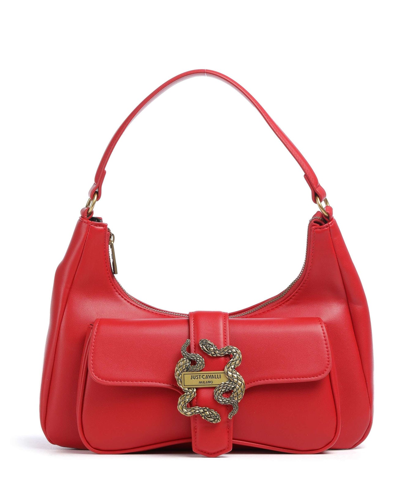 Just Cavalli Iconic Snakes Shoulder bag tango red