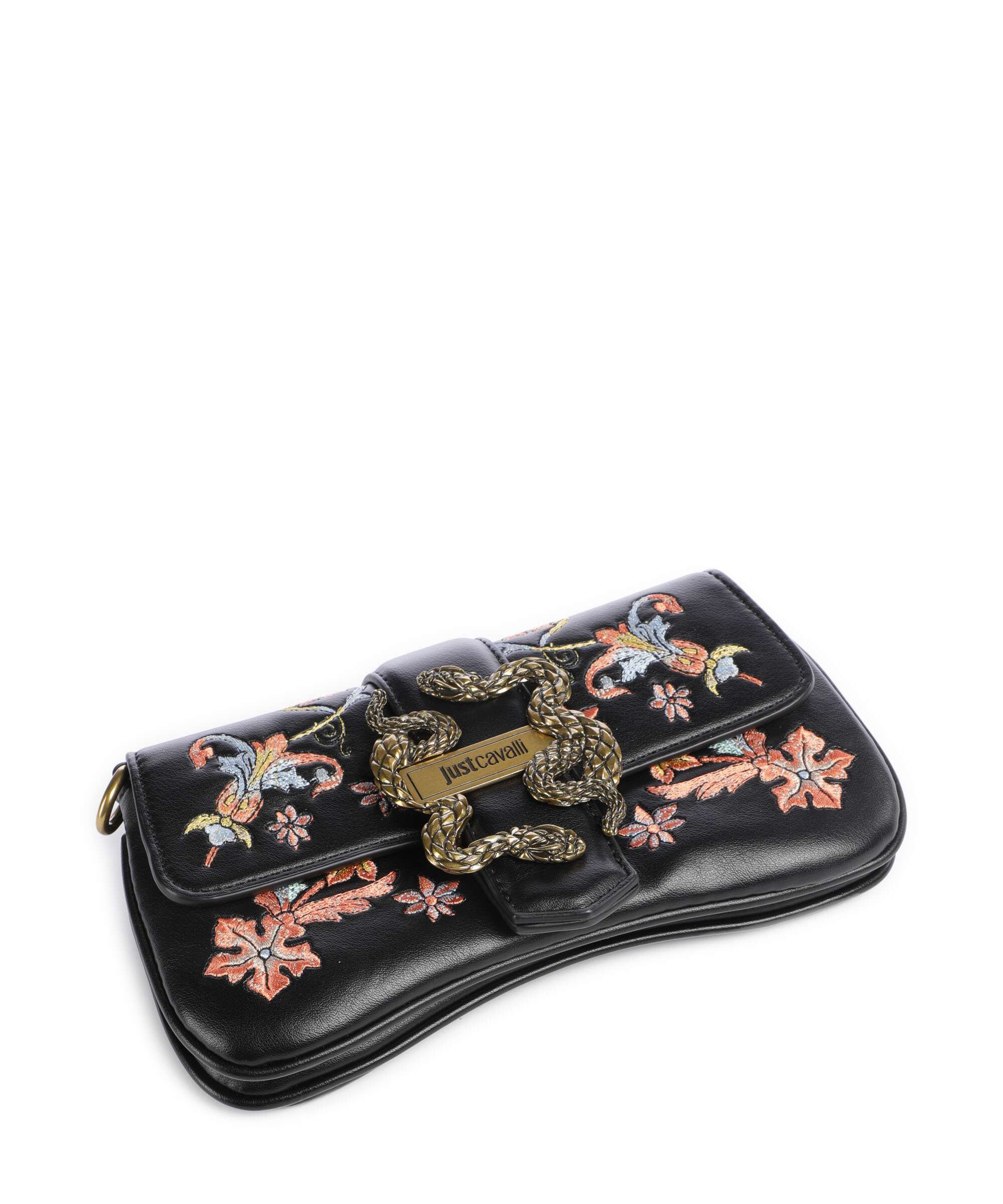 Just Cavalli Iconic Snakes Crossbody bag black