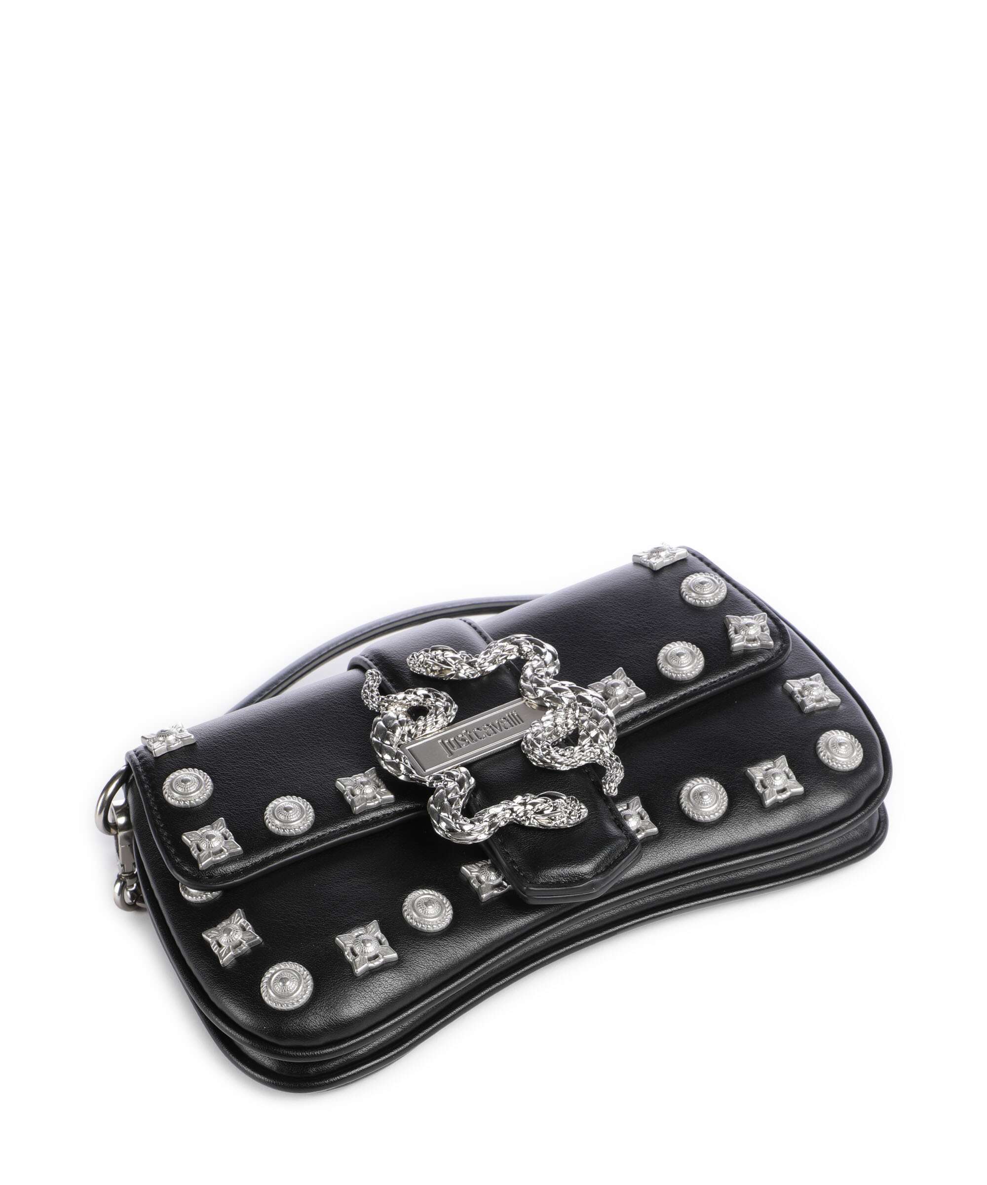 Just Cavalli Iconic Snakes Crossbody bag black