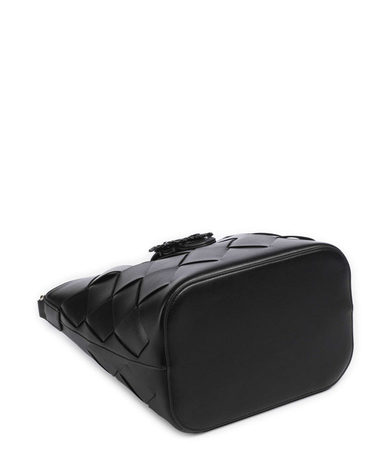 Just Cavalli Iconic Snakes Braided Hobo bag black