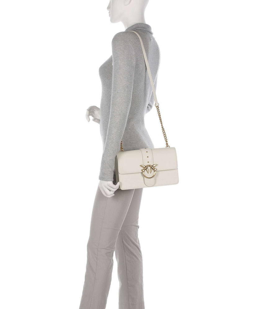 Pinko Love One Classic Crossbody bag bianco seta/antique gold