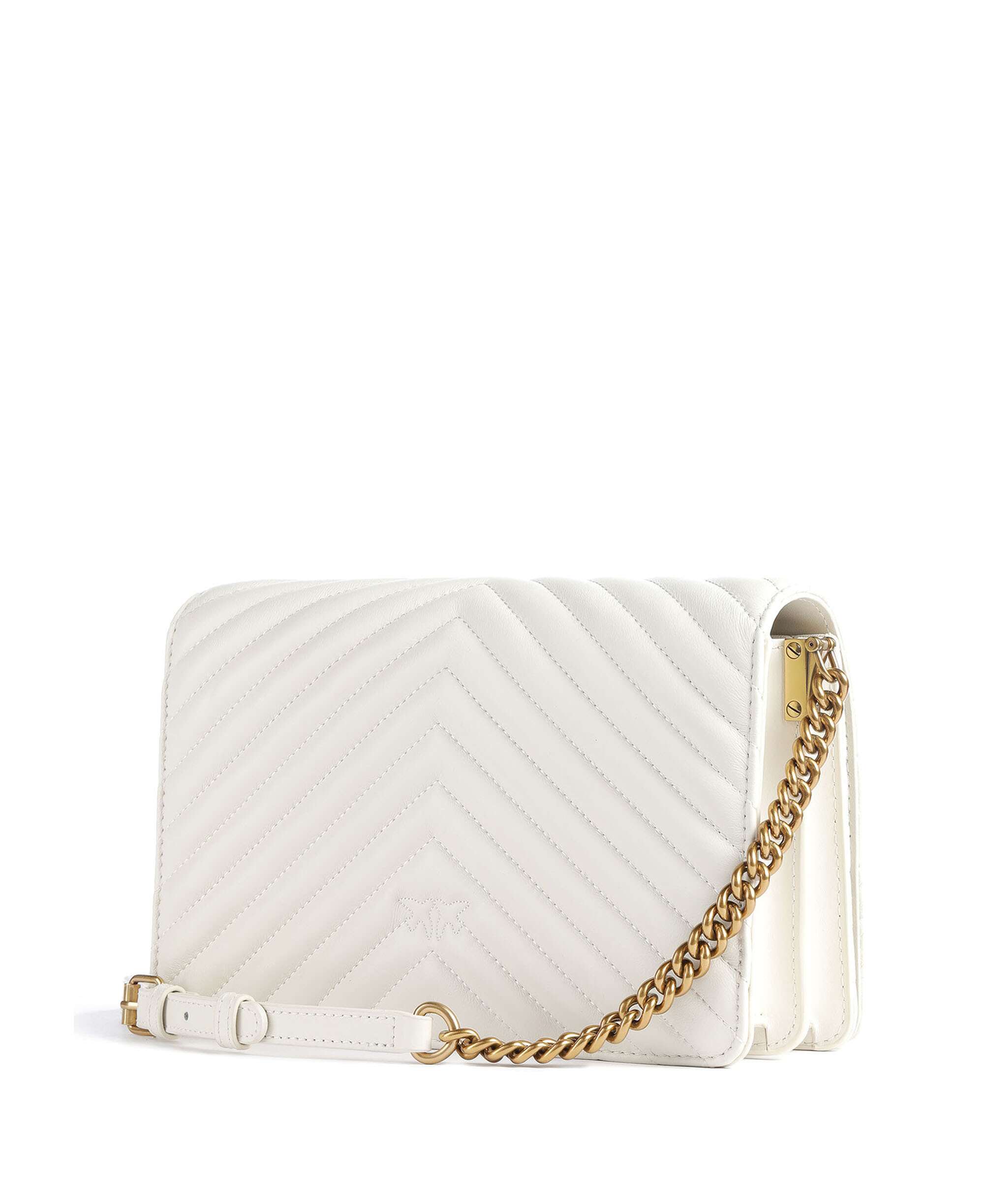 Pinko Love Click Classic Crossbody bag bianco seta/antique gold