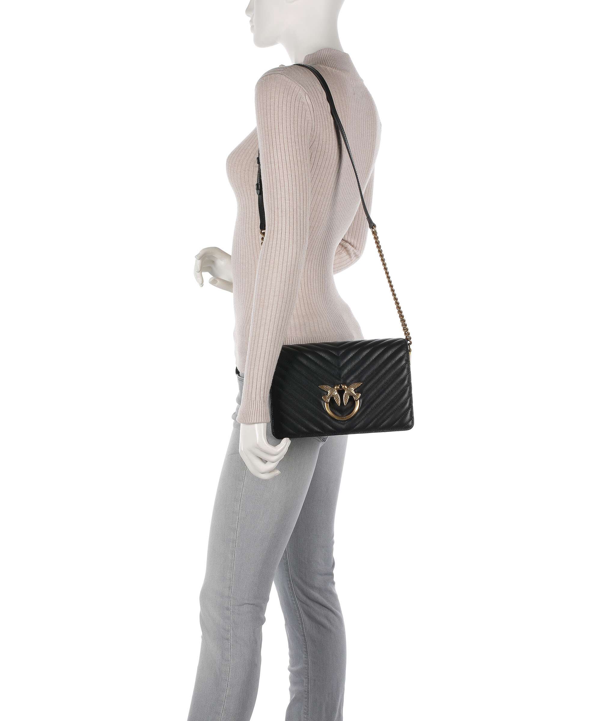 Pinko Love Click Classic Crossbody bag nero/antique gold