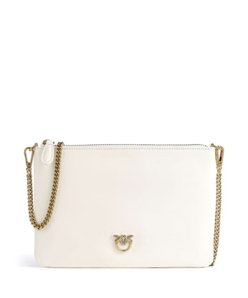 Pinko Flat Classic Torba przez ramię bianco seta/antique gold
