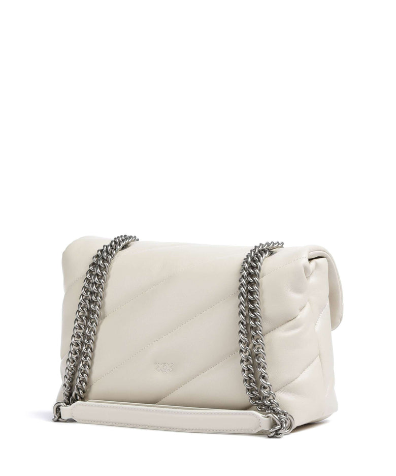 Pinko Love Puff Classic Shoulder bag bianco seta/old silver