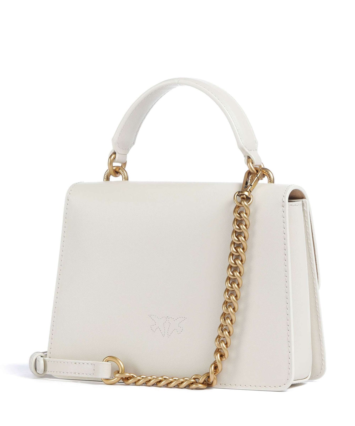 Pinko Love One Mini Crossbody bag bianco seta/antique gold