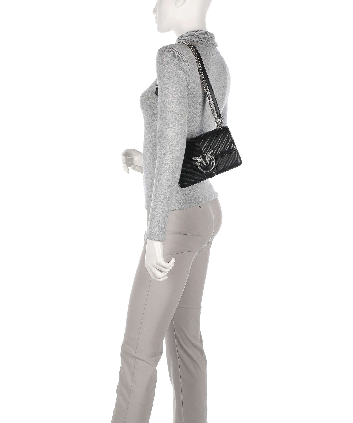 Pinko Love One Mini Shoulder bag nero/old silver