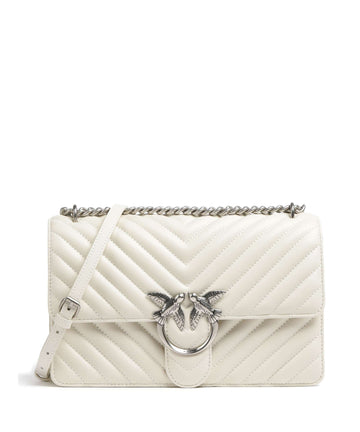 Pinko Love One Classic Torba na ramię bianco seta/old silver
