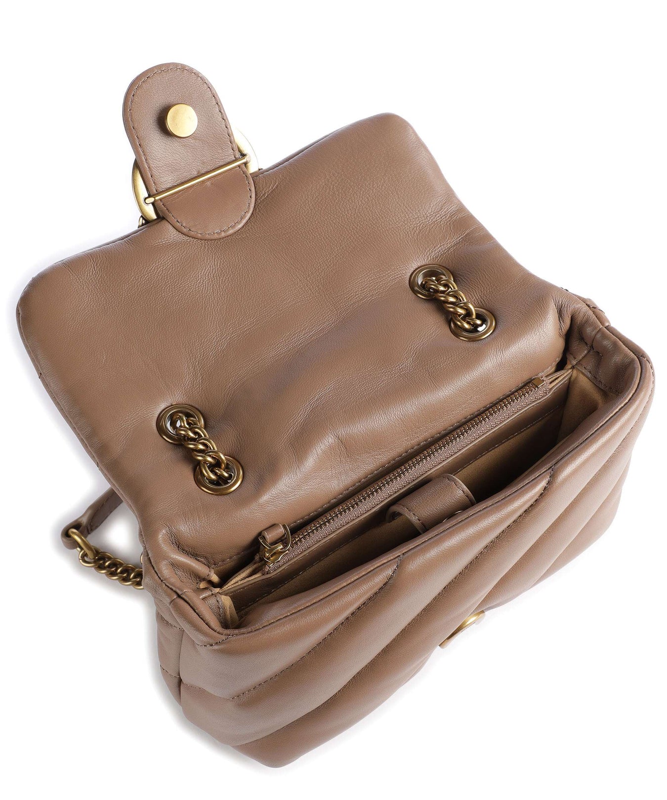 Pinko Love Puff Mini Shoulder bag biscotto zenzero/antique gold