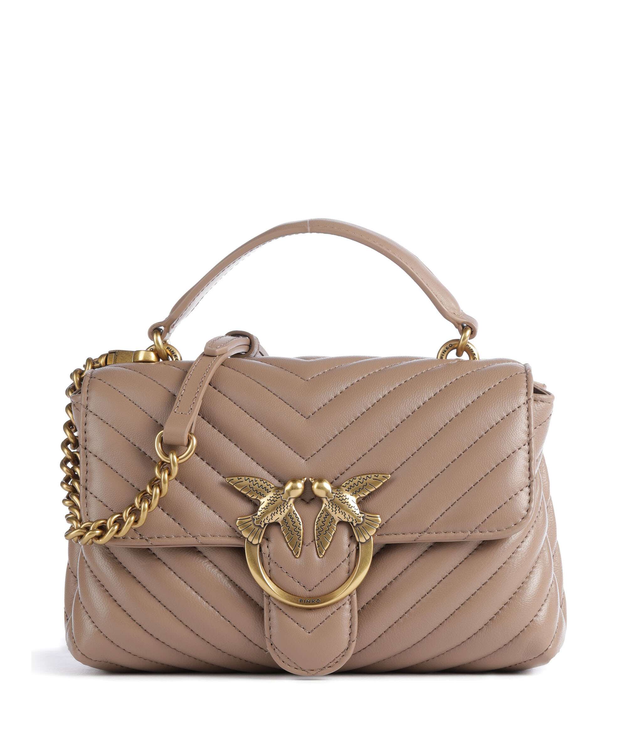Pinko Love Lady Puff Mini Handbag biscotto zenzero/antique gold