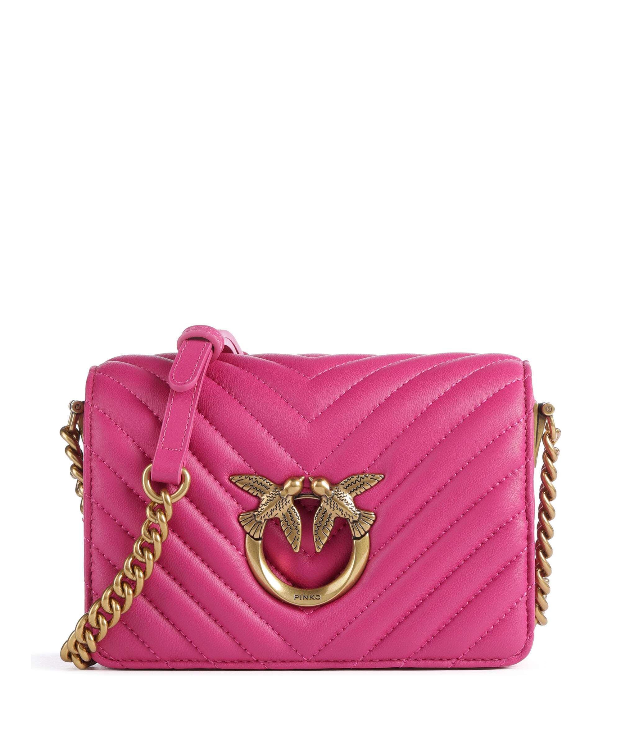 Pinko Love Click Mini Crossbody bag pink pinko/antique gold