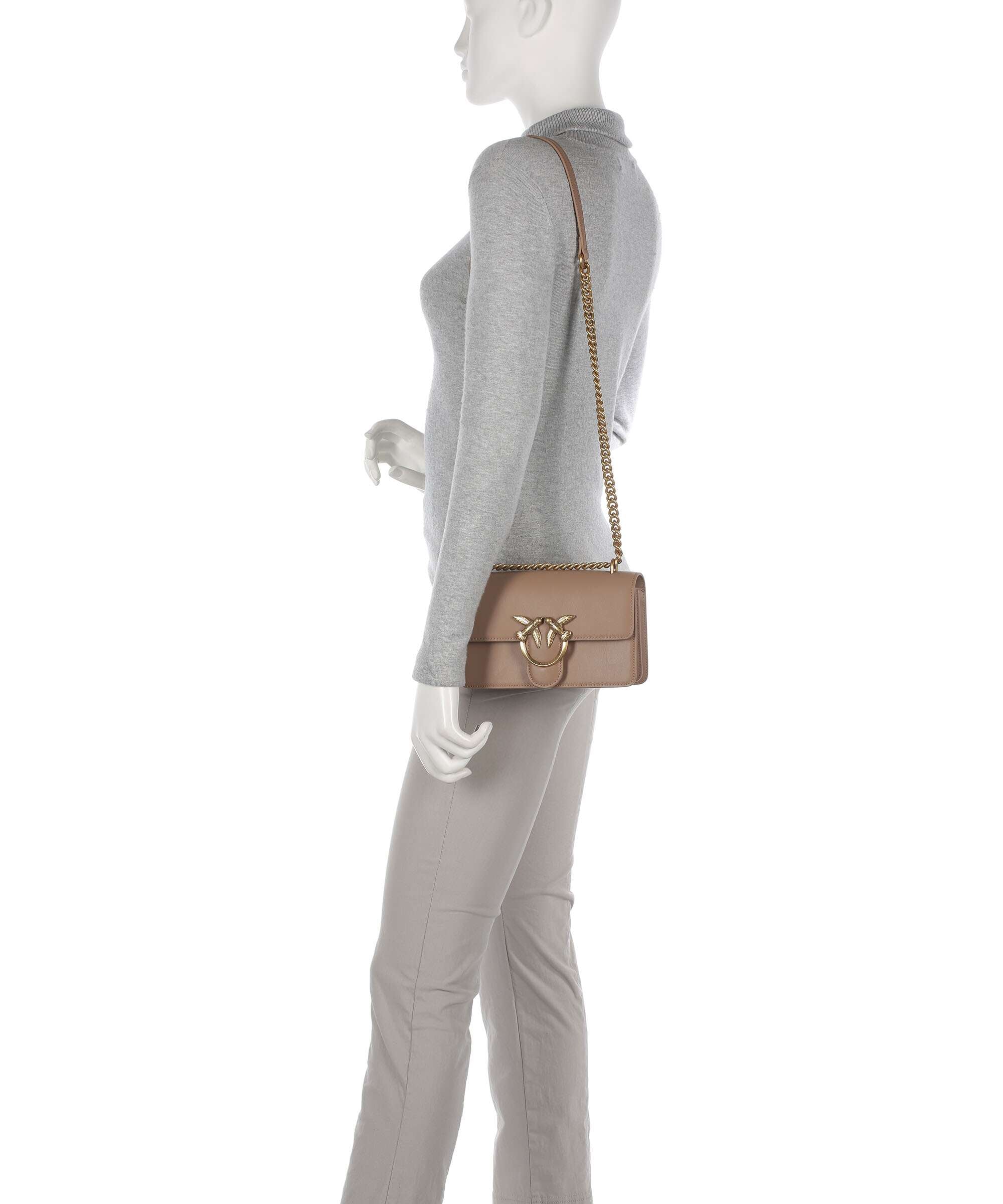 Pinko Love One Mini Shoulder bag biscotto zenzero