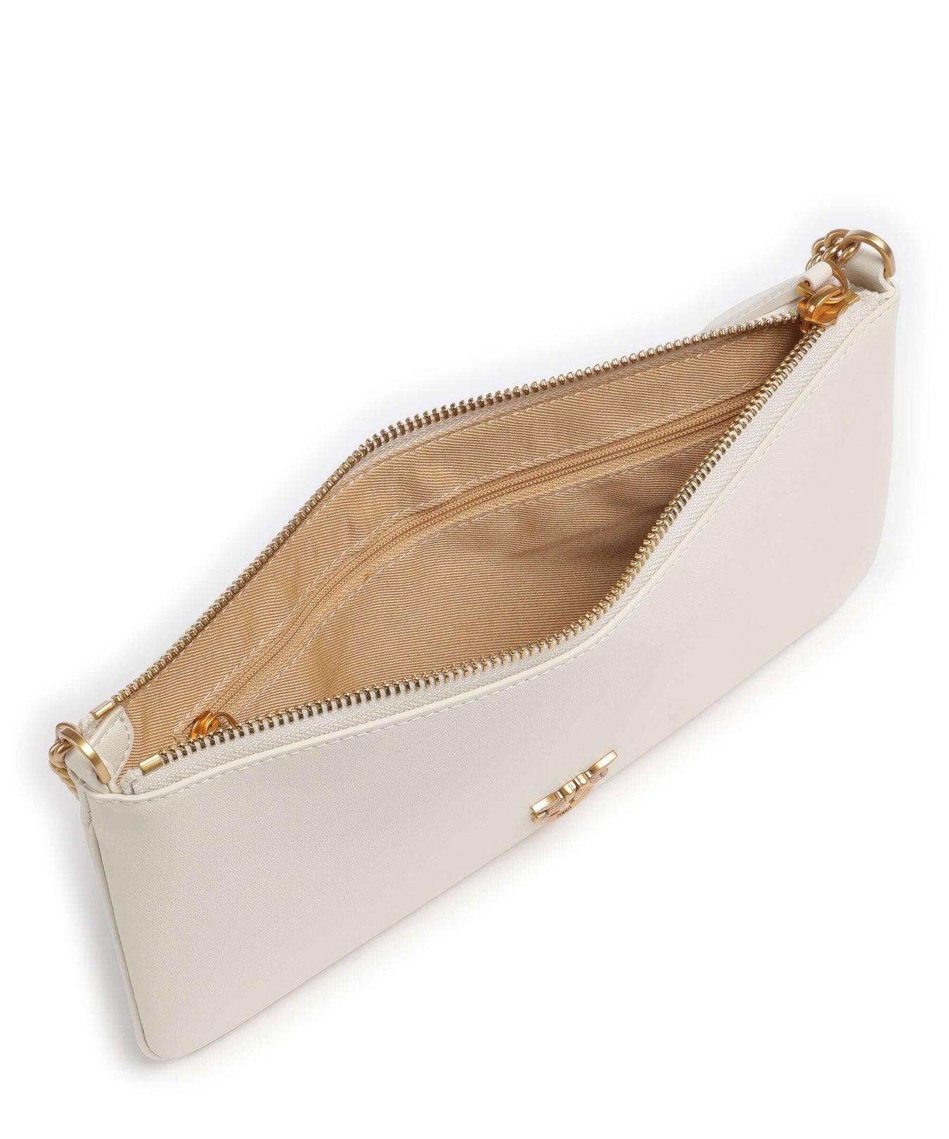 Pinko Flat Horizontal Shoulder bag bianco seta/antique gold