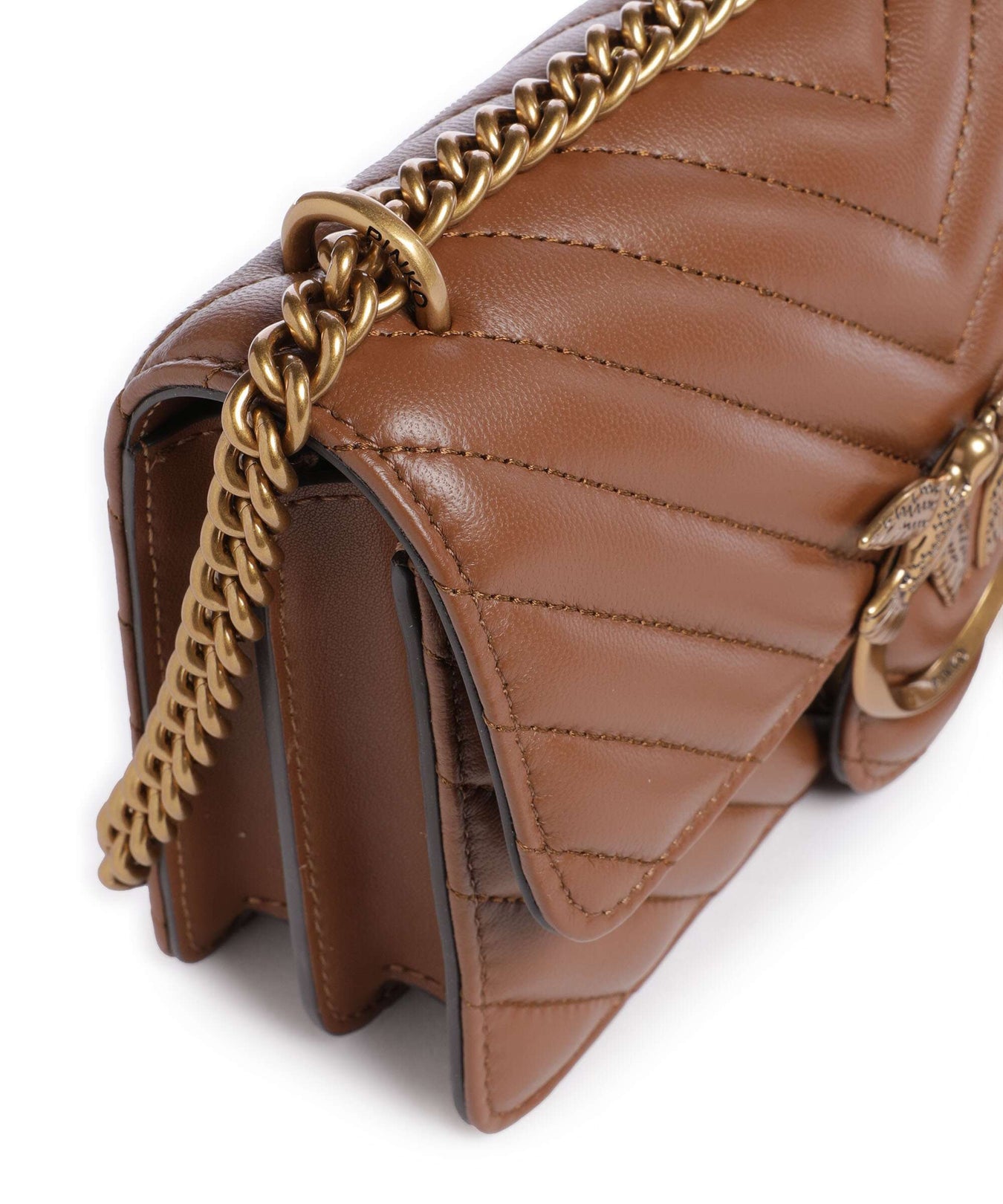 Pinko Love One Mini Shoulder bag marrone/leone/antique gold