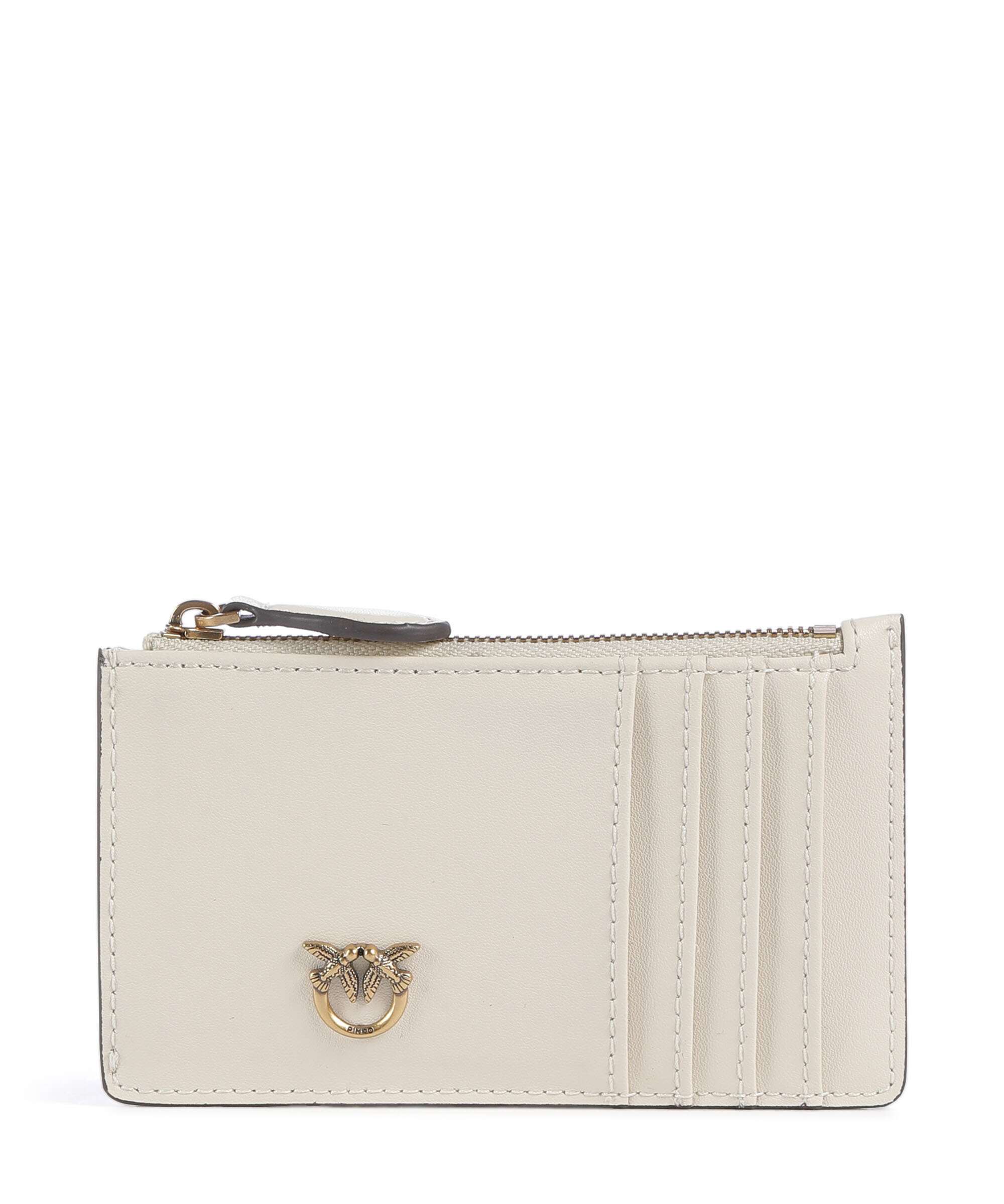 Pinko Airone Credit card holder bianco seta/antique gold
