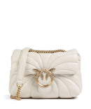 Pinko Love Puff Mini Torba na ramię bianco seta/antique gold