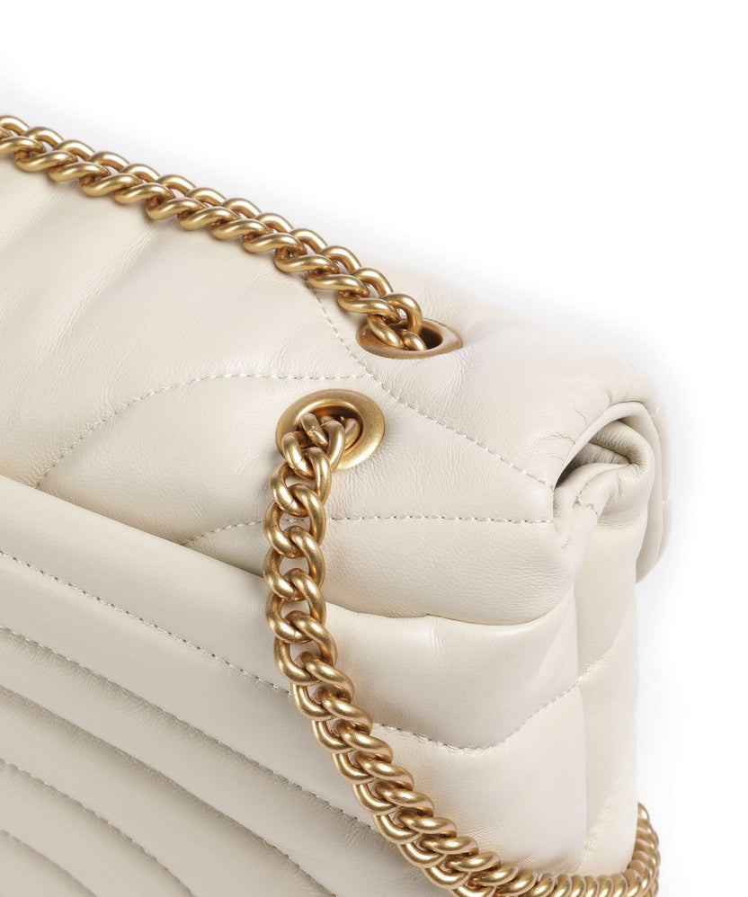 Pinko Love Puff Classic Shoulder bag bianco seta/antique gold