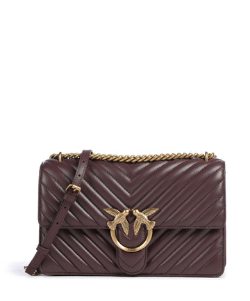 Pinko Love One Classic Torba na ramię cioccolato amaro/antique gold