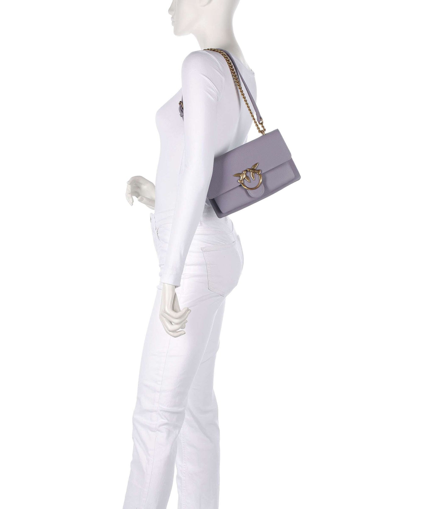 Pinko Love Soft Mini Shoulder bag cenerre viola/antique gold