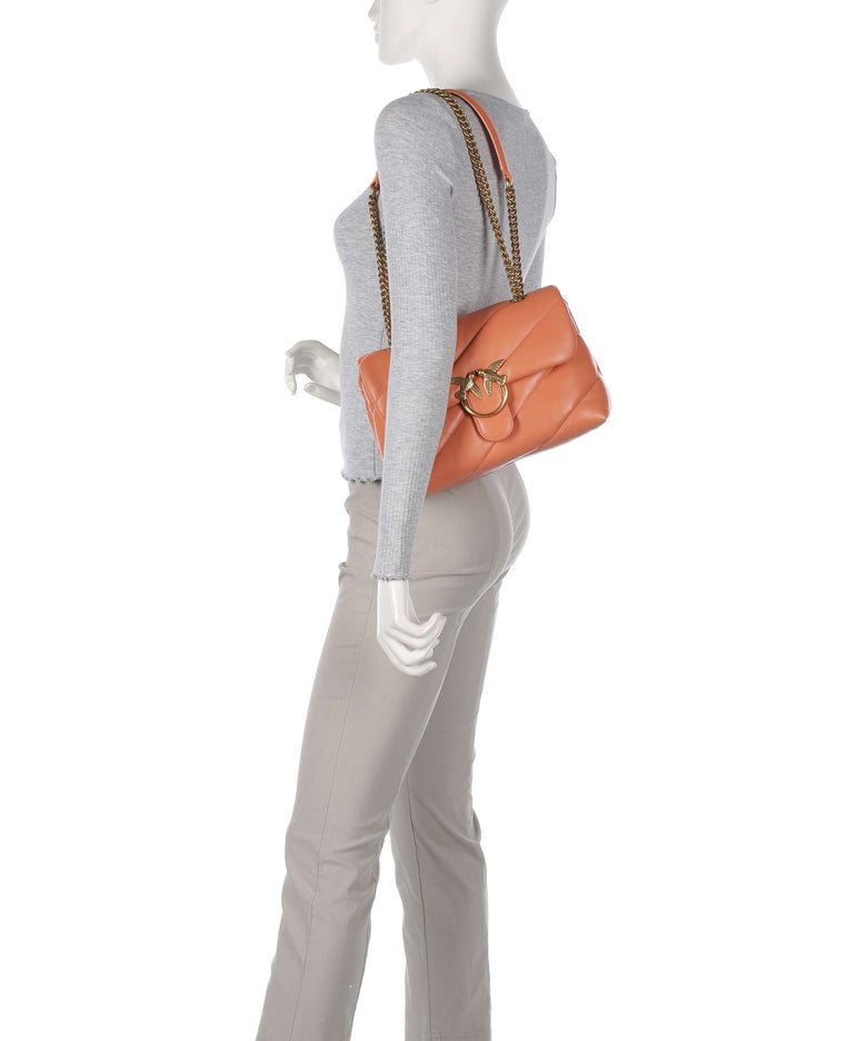 Pinko Love Puff Classic Shoulder bag arancione brandy/antique gold